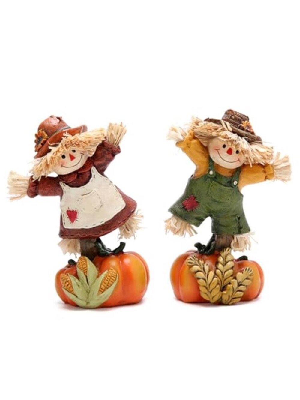 Fall Scarecrow Pumpkin Figurines, Thanksgiving Decor for Home
